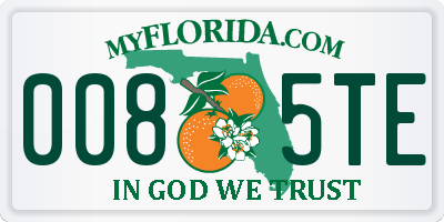 FL license plate 0085TE