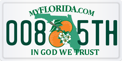 FL license plate 0085TH