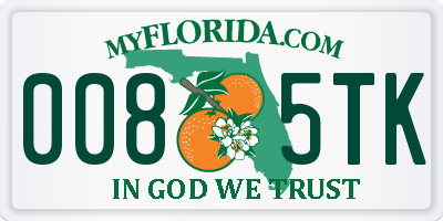 FL license plate 0085TK