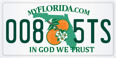 FL license plate 0085TS