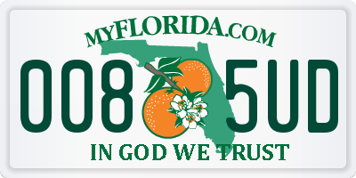 FL license plate 0085UD