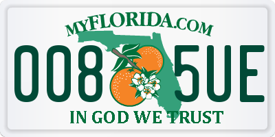 FL license plate 0085UE