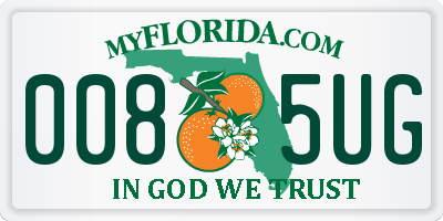 FL license plate 0085UG