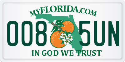 FL license plate 0085UN