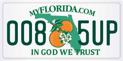 FL license plate 0085UP