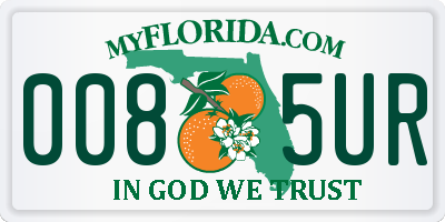 FL license plate 0085UR