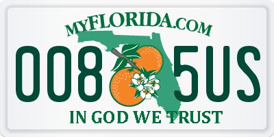 FL license plate 0085US