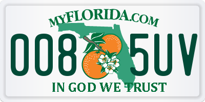 FL license plate 0085UV