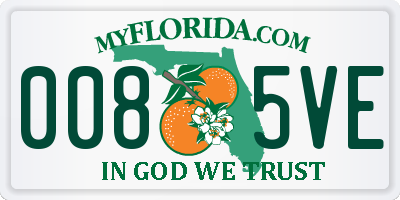FL license plate 0085VE