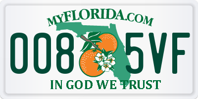 FL license plate 0085VF