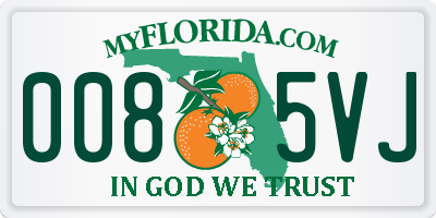 FL license plate 0085VJ