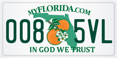 FL license plate 0085VL