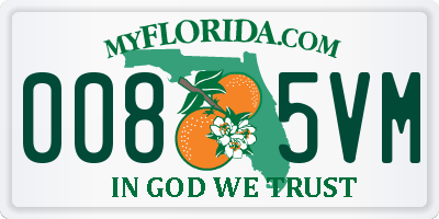 FL license plate 0085VM