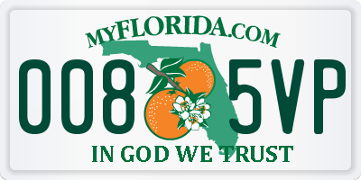 FL license plate 0085VP