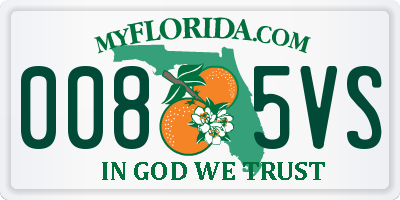 FL license plate 0085VS