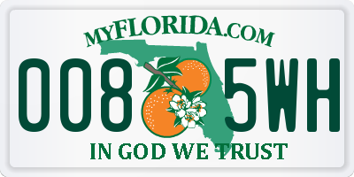 FL license plate 0085WH