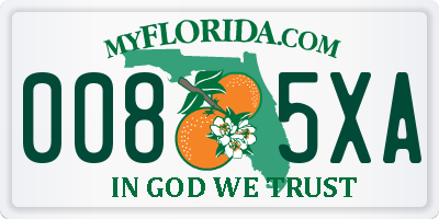 FL license plate 0085XA
