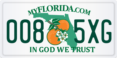 FL license plate 0085XG