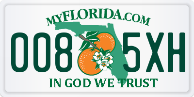 FL license plate 0085XH