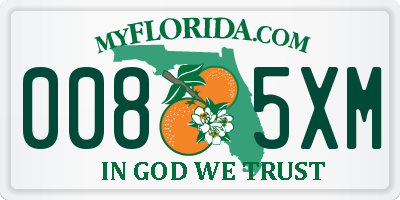 FL license plate 0085XM