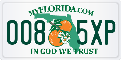 FL license plate 0085XP