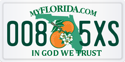 FL license plate 0085XS