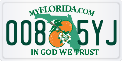 FL license plate 0085YJ