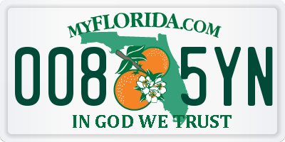 FL license plate 0085YN
