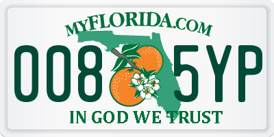 FL license plate 0085YP