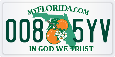 FL license plate 0085YV