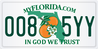 FL license plate 0085YY