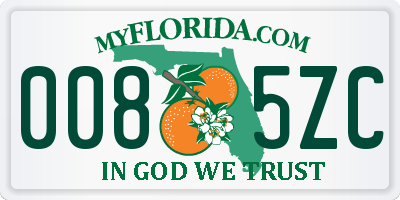 FL license plate 0085ZC