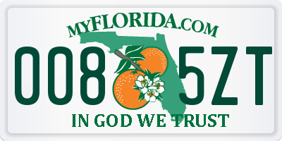 FL license plate 0085ZT