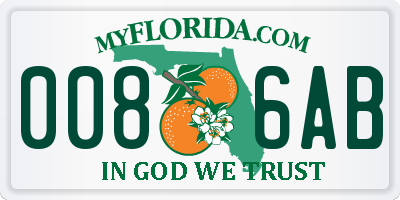FL license plate 0086AB