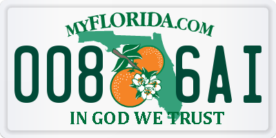 FL license plate 0086AI