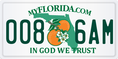 FL license plate 0086AM