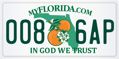 FL license plate 0086AP