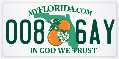 FL license plate 0086AY