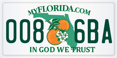 FL license plate 0086BA