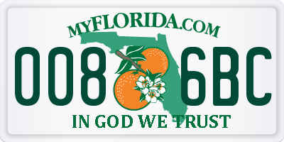 FL license plate 0086BC