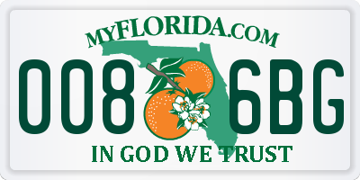 FL license plate 0086BG
