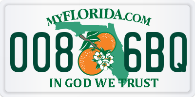 FL license plate 0086BQ