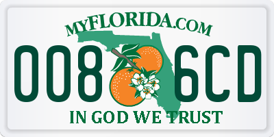 FL license plate 0086CD