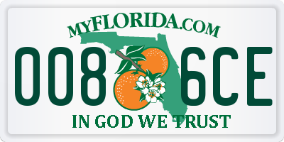 FL license plate 0086CE