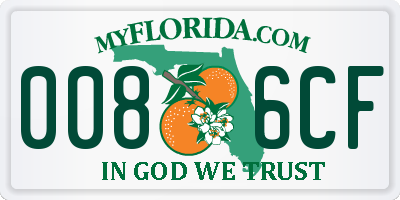 FL license plate 0086CF