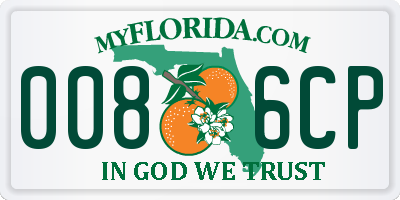 FL license plate 0086CP