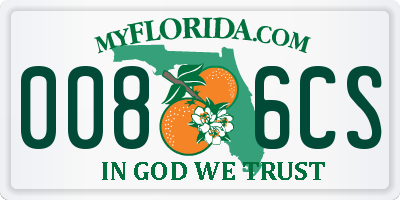 FL license plate 0086CS
