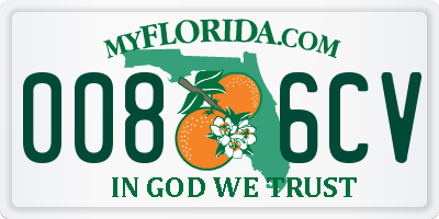 FL license plate 0086CV