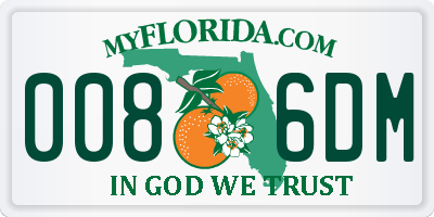 FL license plate 0086DM
