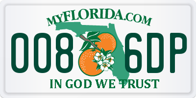 FL license plate 0086DP
